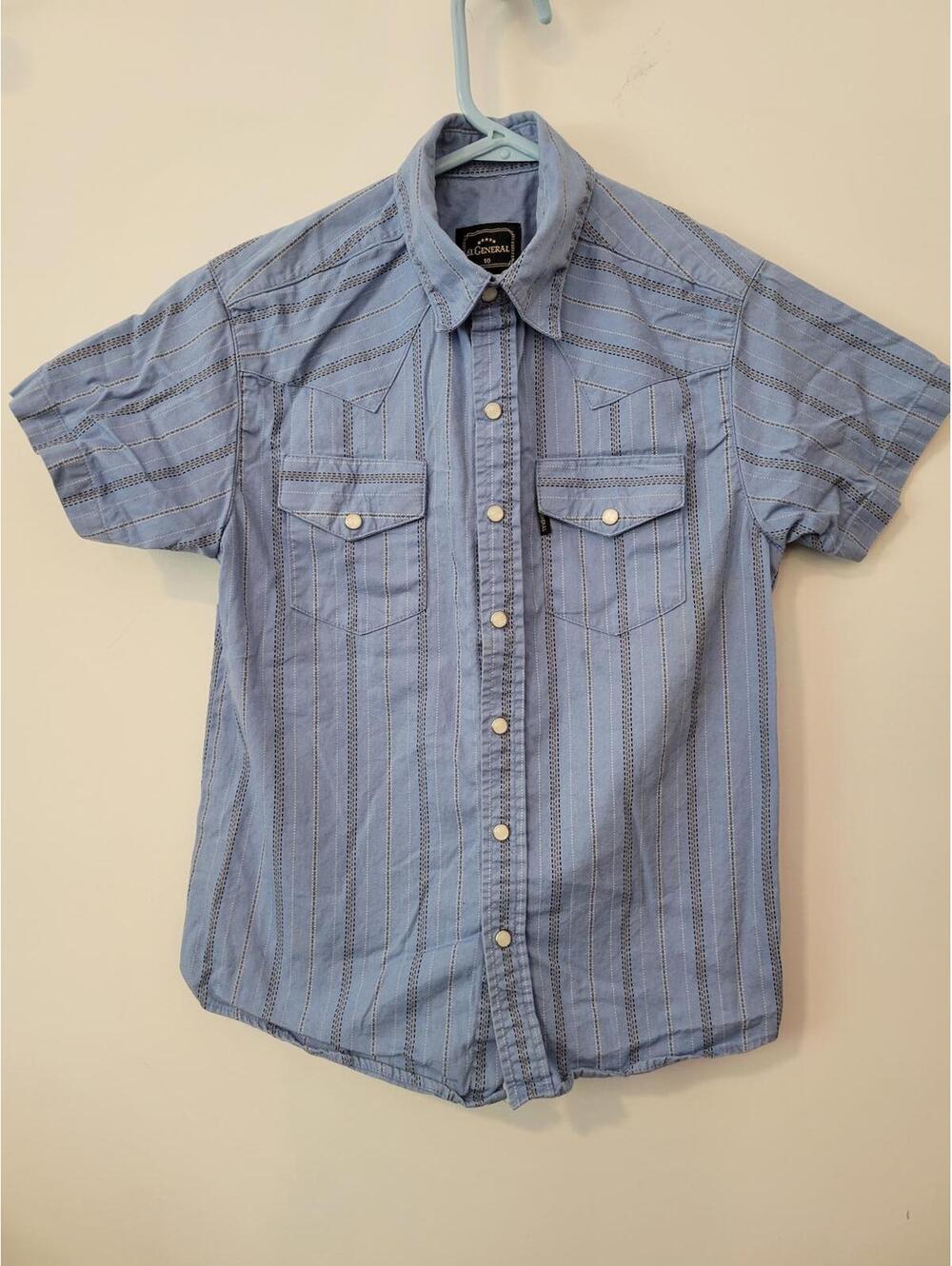El General Light Blue Short Sleeve Button-Up Shirt